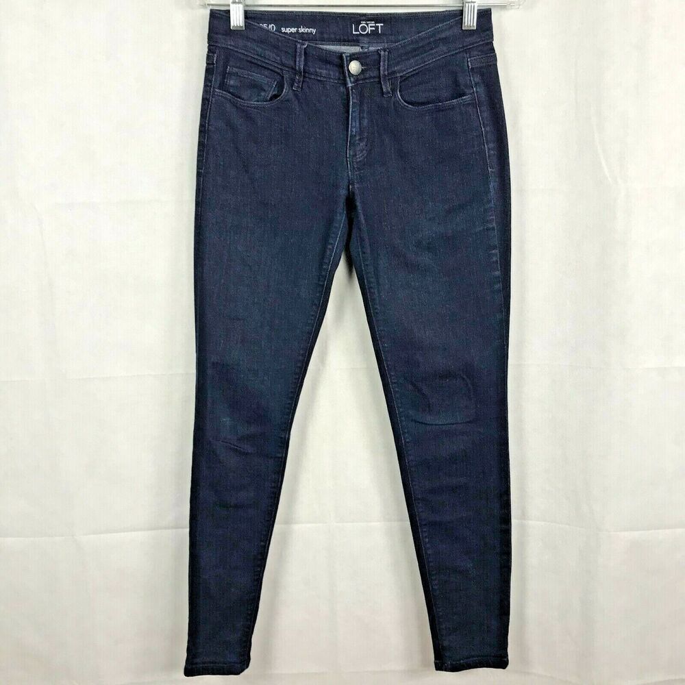 Ann Taylor LOFT Jeans Womens Sz 0 Dark Wash Blue Stretch‎ Low Rise Super Skinny